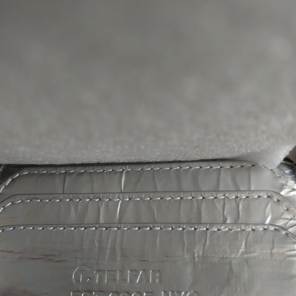 Telfar Metallic Silver Quilted Bag